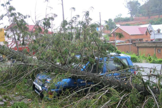 An intense tropical cyclone named Giovanna hit the island of Madagascar on Monday night.